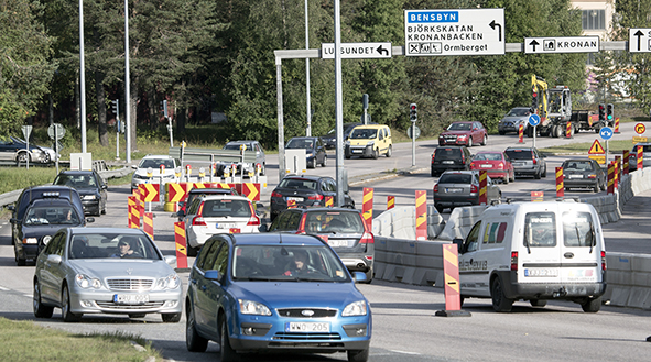 Bild som visar avstängningar i trafikmiljö