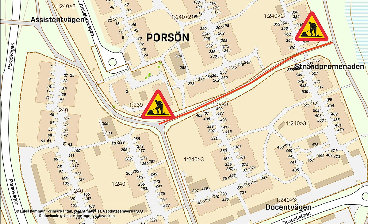 Karta som visar var den nya Hertsökolan byggs