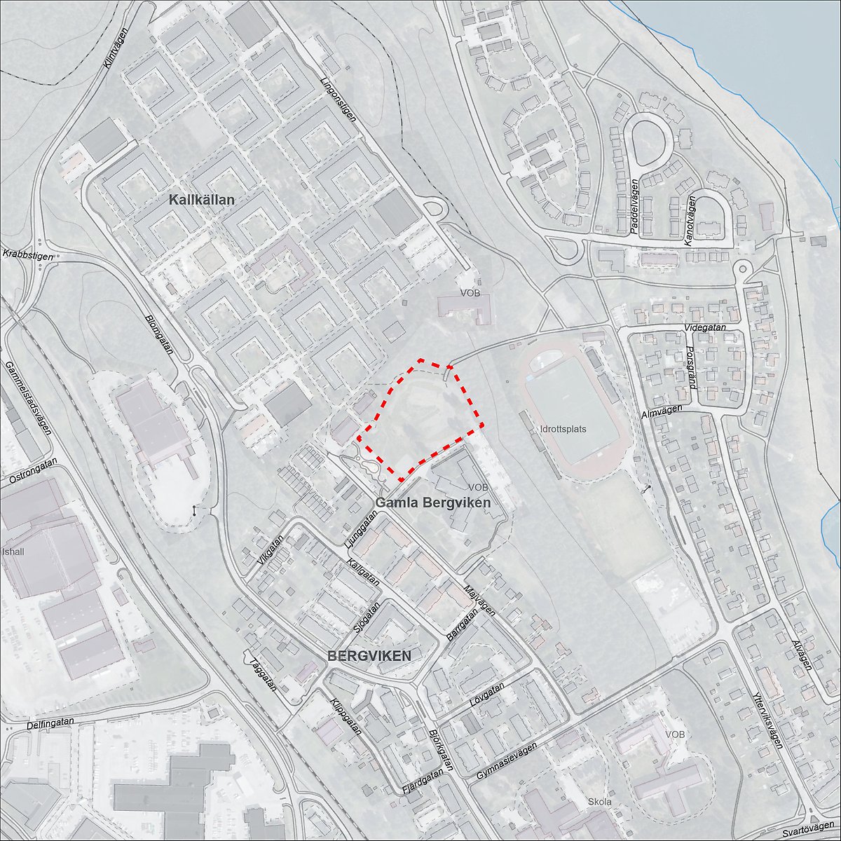 Karta som visar området för detaljplanen.