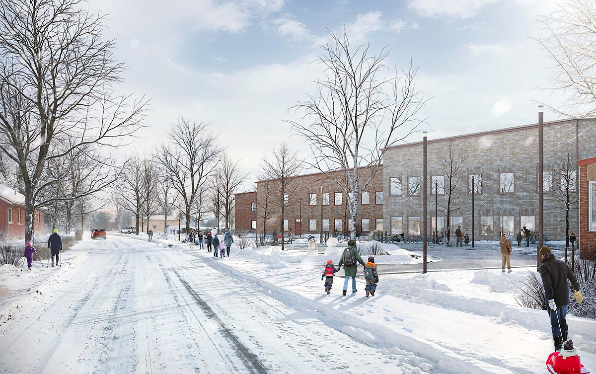 Visionsskiss över Stadsöskolans nya utseende