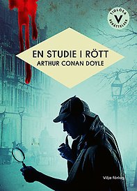 Bilden föreställer omslaget till boken En studie i rött, av Arthur Conan Doyle